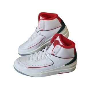 New Nike Air Jordan 2 Retro White Kids Sneakers Size 7Y Streetwear Casual